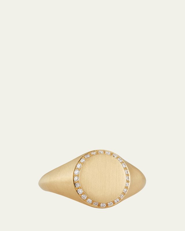 18K Matte Gold Tatum Signet Ring